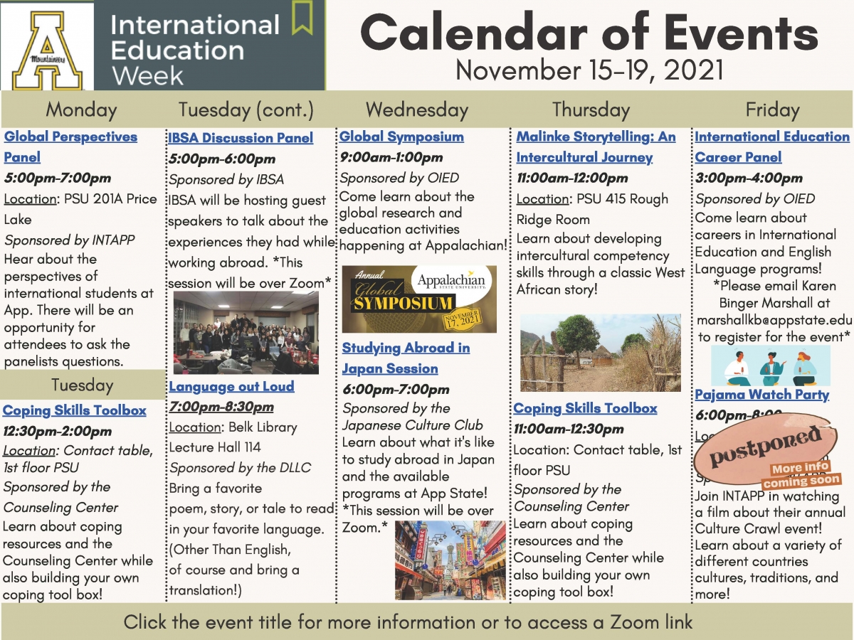 Events for international education week