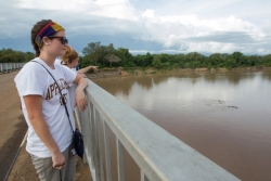 Kathryn Waitt looks at hippos in the South Luangwa River in Zambia.