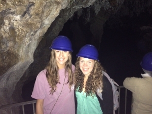 Katie Vaudo and fellow student on cave tour